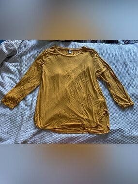 Mustard Yellow Lightweight Long Sleeve Top